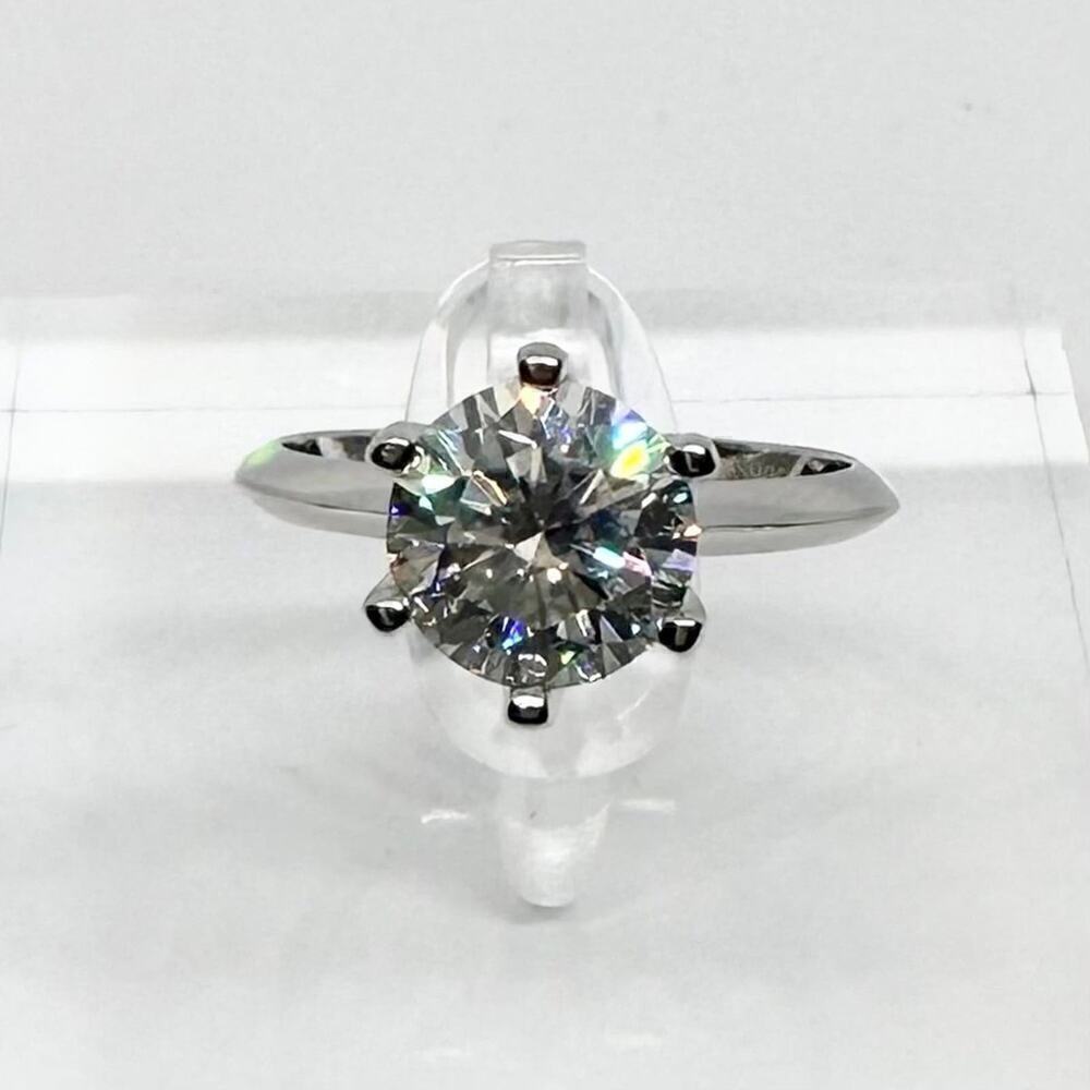 Moissanite Diamond Engagement Ring 1 Ct Six Prong Round Cut Brilliant 18K 925 - Picture 7 of 11